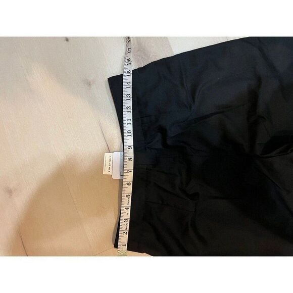 Commense NWT Black Minimalist Office Fall Chic Middle Waist Pleated Tapered Pant - Picture 9 of 12